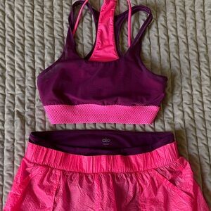 ALO Yoga Fuchsia and Plum Athletic Shorts